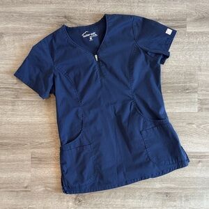 Butter Soft navy blue nursing scrub top